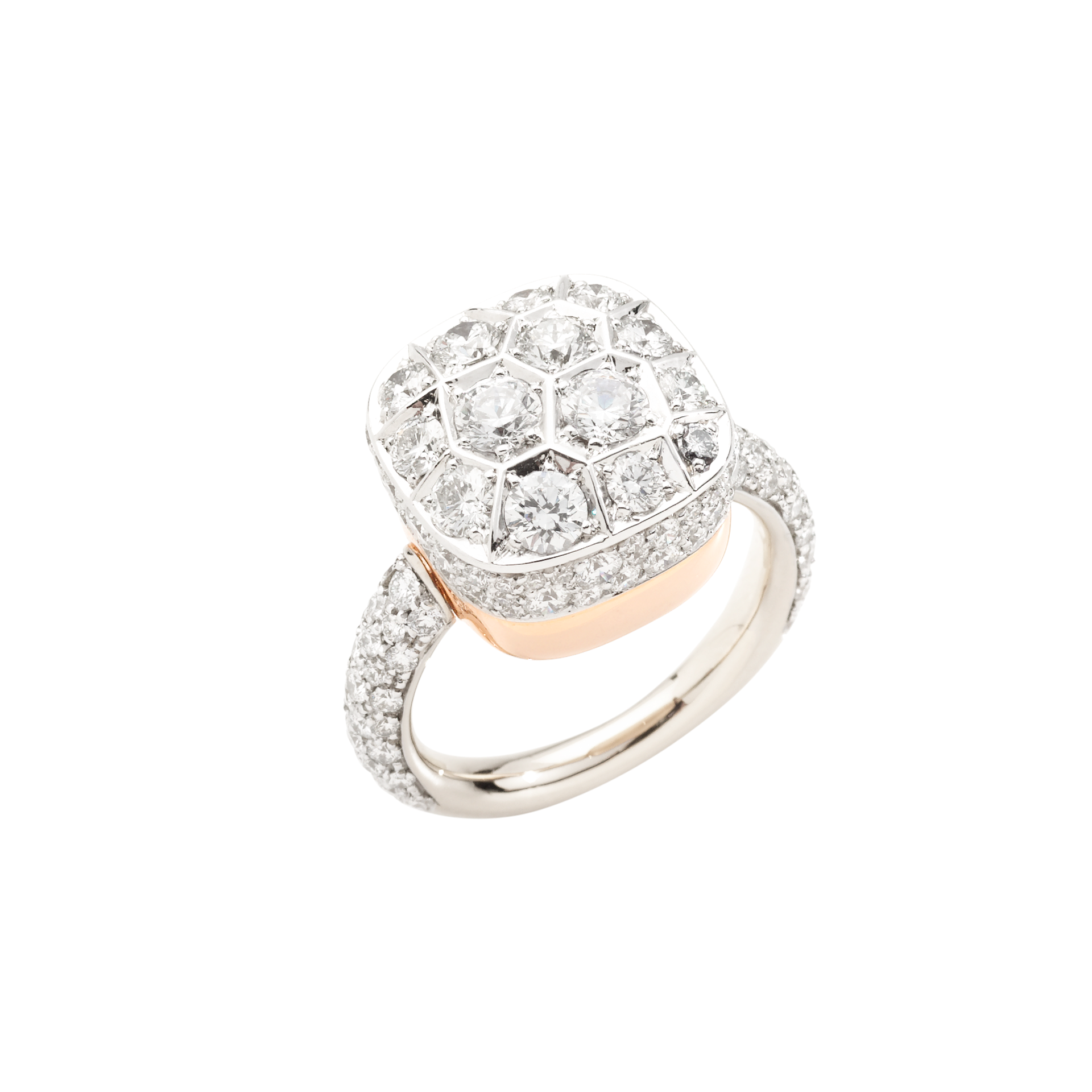 Pomellato 18kt Rose and White Gold Nudo Solitaire Diamond Ring