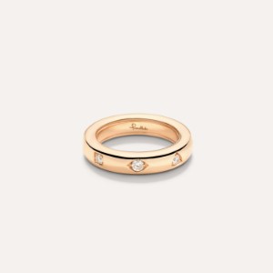 Anello Iconica Extra Slim - Oro Rosa 18kt, Diamante