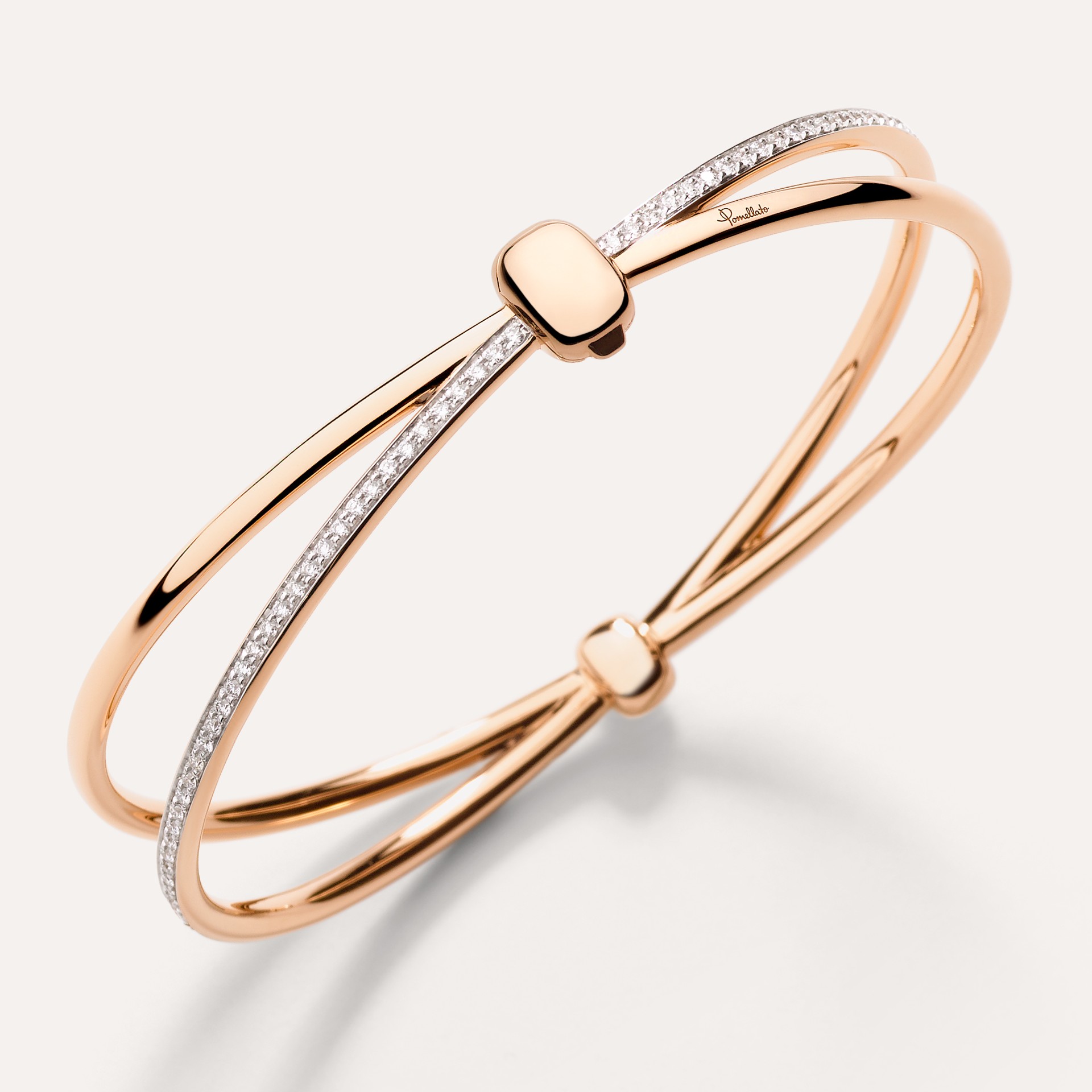 Rose Gold Bracelet for Women - Modern Design with 18K Rose Gold Plating -  Loopy Crystal and Rose Gold Bracelet by Blingvine