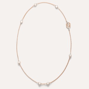 Collier Nudo - Or Blanc 18kt, Or Rose 18kt, Nacre, Topaze Blanche