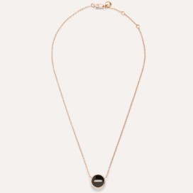 Pom Pom Dot Halskette Mit Anhänger - Roségold 18kt, Onyx, Perlmutt, Diamant