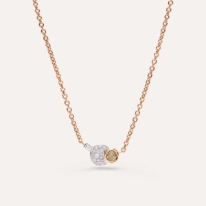 Sabbia Halskette Mit Anhänger - Roségold 18kt, Diamant, Brauner Diamant