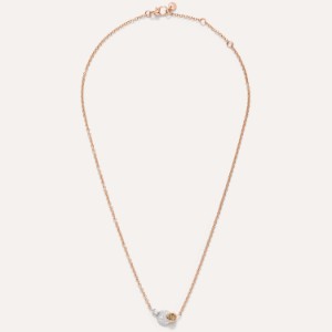 Sabbia Necklace With Pendant - Rose Gold 18kt, Diamond, Brown Diamond