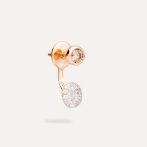 Ohrring Sabbia - Roségold 18kt, Brauner Diamant, Diamant