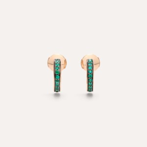 Pomellato Together Earrings - Rose Gold 18kt, Emerald