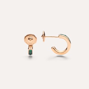 Pomellato Together Earrings - Rose Gold 18kt, Emerald