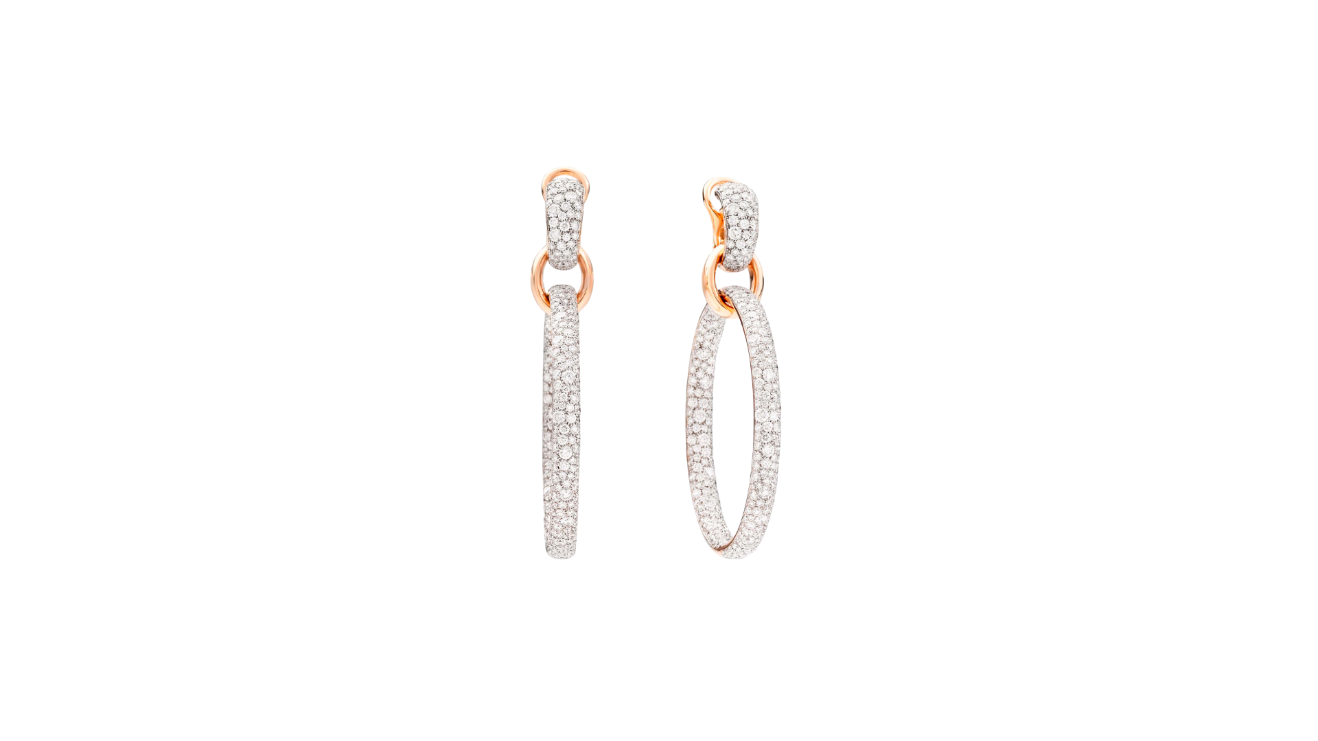 Pomellato 18k Rise Gold Cut Diamond Tango Hoop Earrings Regular price 30k