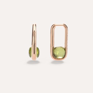 Isola Earrings - Peridot, Rose Gold 18kt, Diamond